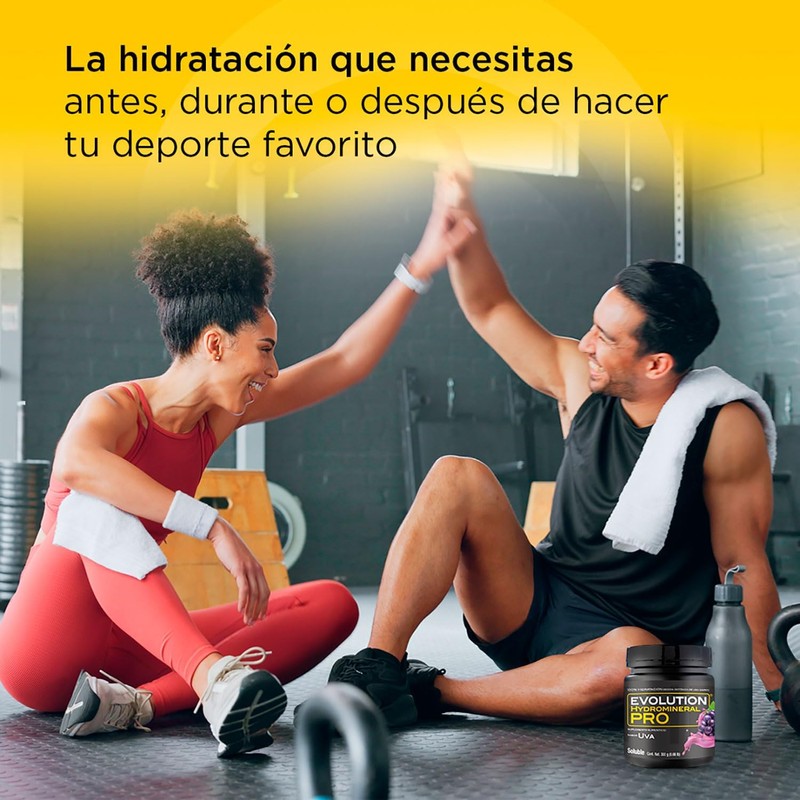 EVOLUTION, Electrolitos, Bebida Hidratante en Polvo, Hydromineral Pro, 5 Electrolitos,