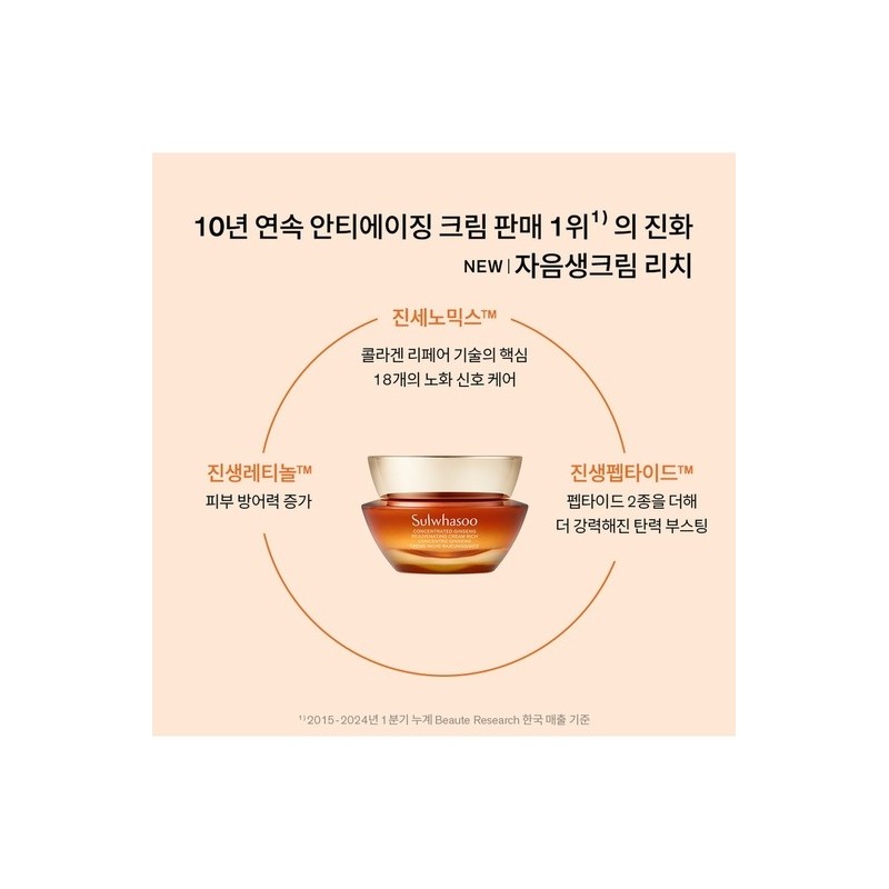 Sulwhasoo [Common] Concentrated Ginseng Renewing Cream Rich 30ml / [공통]자음생크림