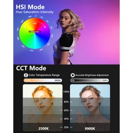 2Pack RGB LED Video Light Wand Stick with Stand, Full Color 2500-9900K Dimmable Photography Studio Lighting Kits with Gooseneck Soft Tube & Remote Control for Live Streaming/Portrait/Vlog