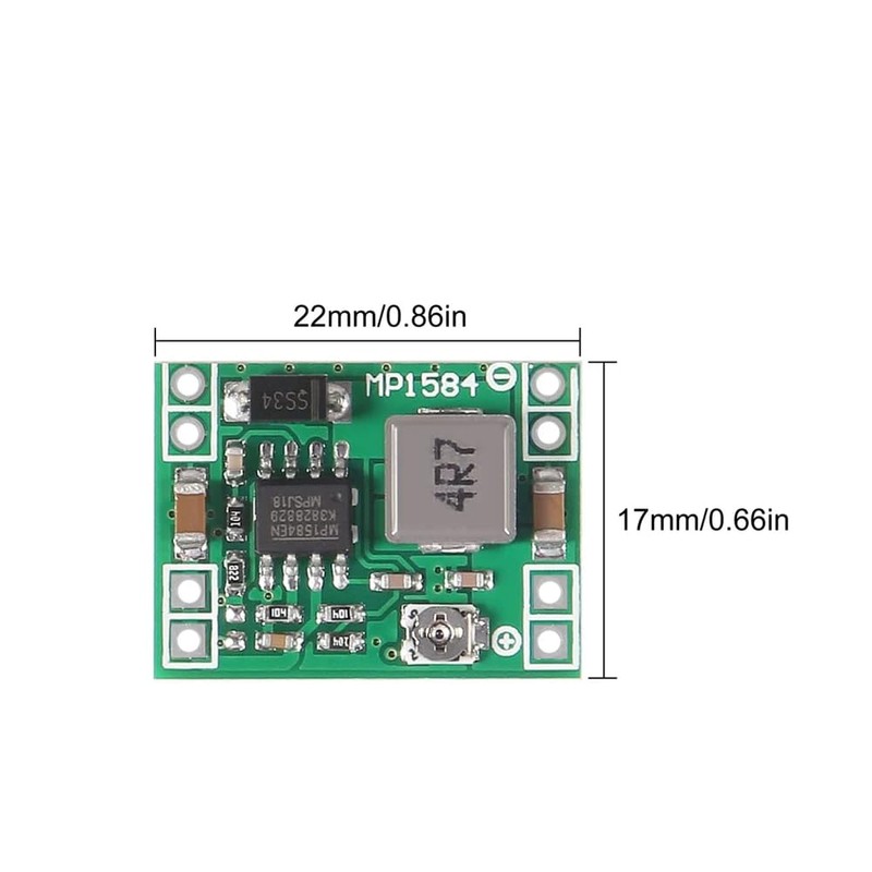 DollaTek 5Pcs MP1584EN ultra Small DC-DC 3A power Step-Down Adjustable