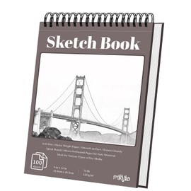 MILIJIA 9" x 12" Sketch Book, 100 Sheets(73lb/120gsm) with Tear-Out Pages, Spiral Bound School Drawing Pad, Art Supplies for Drawing, Illustration, Art Class Students