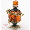 Solid Brass Amber Figurine of Russian Samovar Teapot Totem talisman
