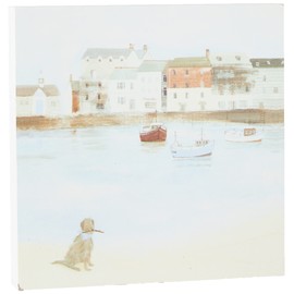 Hannah Cole (Cornish Sea Dog 20 x 20cm Wooden Wall Art, Multi-Colour, 20 x 20 cm
