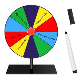 CTYUEYUN 8 Inch Spin the Wheel,10 Slots Color Spin Fortune Wheel with Dry Wipe Pen,Prize Wheel Spinner Easy Setup,Spin Wheel for Festivals, Fundraising Events, Carnival Games and Trade Shows