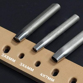 Hole Punch Oval Punch Leather Craft Punch Punch Oval Shape DIY Tool Hole Punch Tool 3-Piece Set 3x6mm 3x8mm 4x7mm