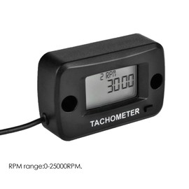 Jayron LCD Digital Inductive Pulse Speed Tachometer/Tach Hour Meter Waterproof for Small Engines Lawnmower Snowblower Chainsaws Tractor Motorcycle ATV