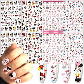 8 Pcs Nail Art Stickers Decal,Cute Cartoon Nail Decals 3D Self-Adhesive Nail Art Supplies Nail Stickers for Women Girls DIY Nail Designs Nail Decoration Accessories