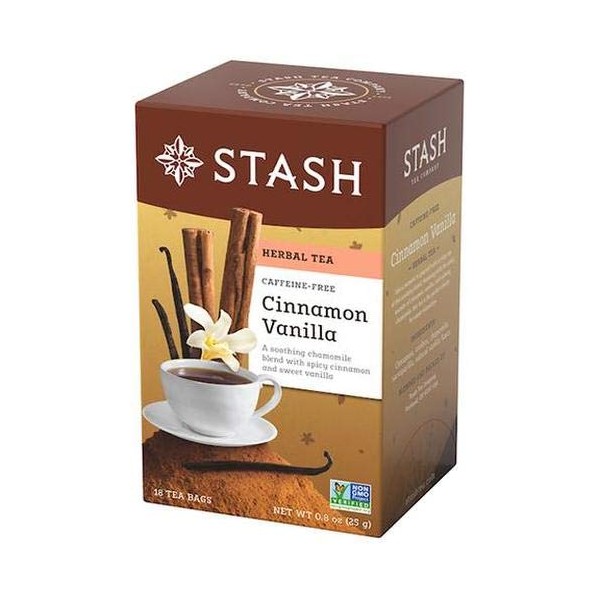Stash Tea Premium Caffeine Free Herbal Tea, Cinnamon Vanilla, 18 Count