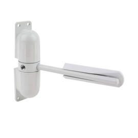 Safety Spring Door Closer Automatic Stopper Spring Loaded Adjustable Door-Closer Fire Rated Metal (White)