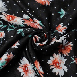 FAIRYGATE Floral Scarf Flower Polyester Scarves with Floral Prints Spring and Summer Vibes Adds a Touch of Freshness Scarfs 14253