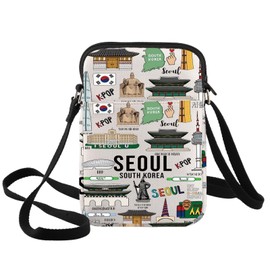 BWWKTOP South Korea Seoul Shoulder Bag South Korea Seoul Souvenirs Gifts Seoul Travel Gifts Korea Seoul Crossbody Purse (Seoul XK Bag)