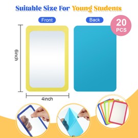 Dandat 20 Pcs 6x4 Shatter Proof Unbreakable Kids Mirrors, Rainbow Colors