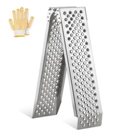 Foldable Aluminum Motorcycle Loading Ramp, 63" L x 8.5" W inches, 660lbs Load Capacity, Lightweight, Non-Slip, Waterproof, Rust-Proof, Suitable for Trucks, Lawn Mowers, SUVs, Trailers,1Pcs