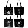 Decohim 4 PCS Cute Astronaut Moon Canvas Tote Bag Canvas Bag with Pocket for Shopping Work Gym Astronomy Gifts Large Reusable Grocery Bags Space Gifts for Women Friend Girls Sister Birthday Christmas