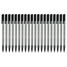 Nataraj Ballpoint Pens, Pack, 0.7mm Fine Point, Smooth Ball Pens, Comfort Grip, School Office Home Everyday Use (Pack of 40, 621-Mist, Black)