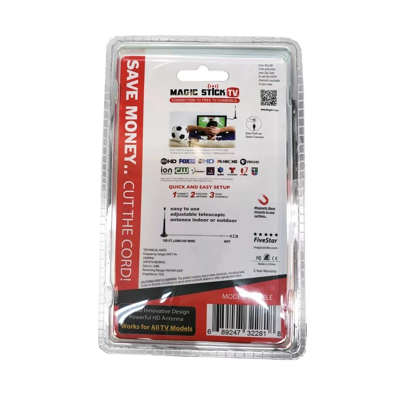Magic Stick TV MS-TELE Amplified Signal Booster Antenna for Digital