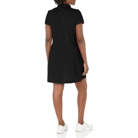 JINSHI Women’s Golf Dress Quick Dry Short Sleeve Polo Dress Tennis/Workout/Sport Dress Black Medium