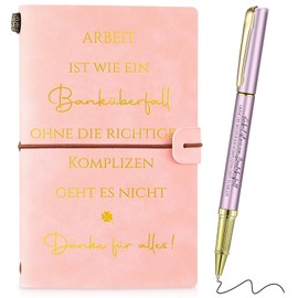 Clabby Thank You Gifts for Colleagues Inspirational Leather Notebook with Pen A6 Small Travel Diary Farewell Gift for Teachers