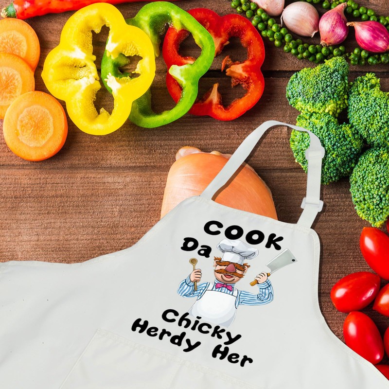 Swedish Chef Kitchen Apron Cook Da Chicky Herdy Her Adjustable