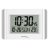technoline Digital Quartz Wall Clock WS8002, White/Silver, 215 x 150