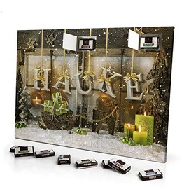 printplanet - Adventskalender mit Namen Hauke - gefüllt mit Schokoladen-Füllung - personalisiert mit Namens-Motiv Weihnachtsbuchstaben - Schoko-Kalender, Weihnachtskalender