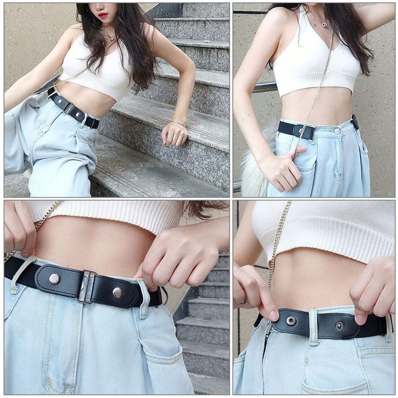 CODIRATO 3 PCS No Buckle Elastic Waist Belt Ajustable Invisible
