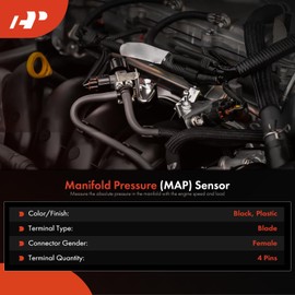 A-Premium Manifold Absolute Pressure Map Sensor Compatible with Volkswagen Beetle 2006-2010 Jetta 2006-2008 Rabbit 2006-2008