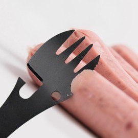 Travel Cutlery - Premium Spork Reusable- Portable Camping Cutlery Set,Bottle Can Opener Outdoor Spoon Fork Eating Multi-Tool Utensil (Black)