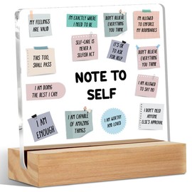 Note to Self Motivational Acrylic Sign, Mental Health Gifts for Women Men Psychologist Counselor, Acrylic Plaque Desk Decor, Shelf Cubicle Decor for Counseling Office Therapy Desktop Art Decoration