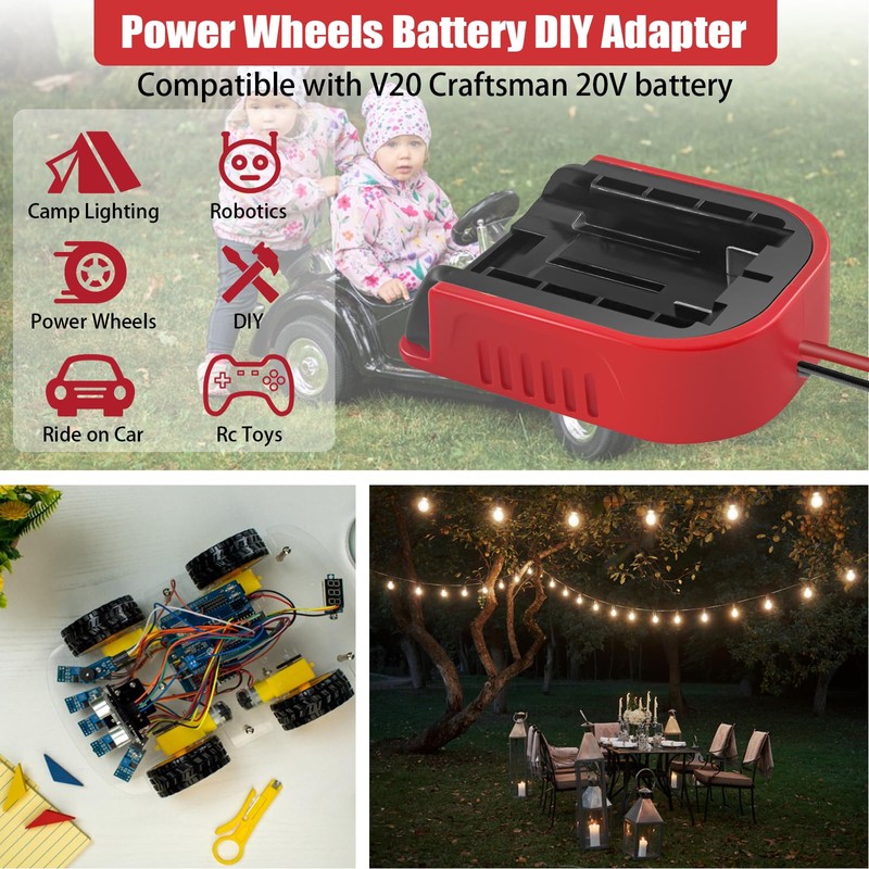 2 Pack Power Wheel for Craftsman V20 20V Battery Adapter,