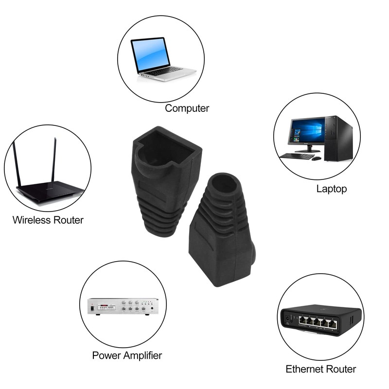 Soft Plastic Ethernet RJ45 Cable Connector Boots Cover Strain Relief