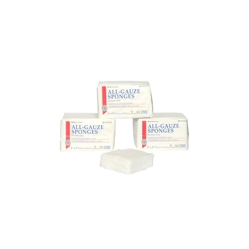 Henry Schein 200/Pack Non-Sterile Gauze Pads 3’’ x 3’’ for