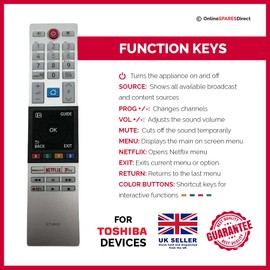CT-8533 Replacement Remote Control For TOSHIBA 65U5863DB / 65U6863DB