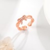 LUXEJEW Rose Gold Bow Rings for Women - Rose Gold