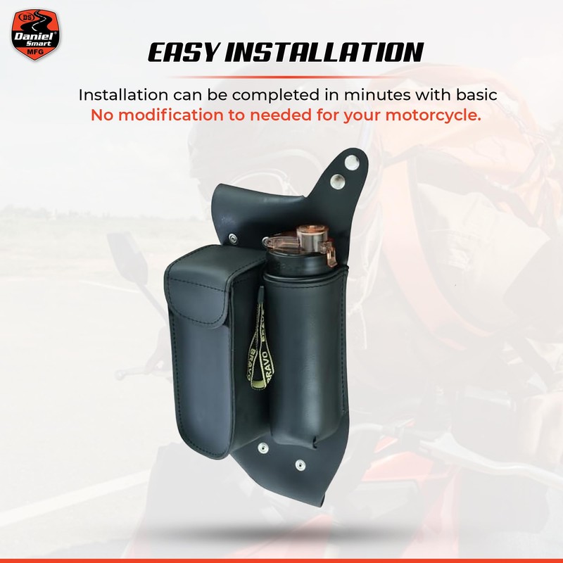 Daniel Smart Motorcycle Leather Crash Bar Bag Left Saddlebag Guard