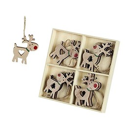 Heaven Sends Cheeky Wooden Reindeer Christmas Tree Decorations