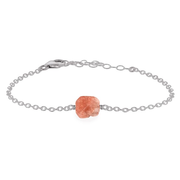 Sunstone Raw Bracelet in Stainless Steel