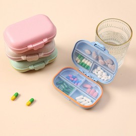 Portable Weekly Pill Organizer and Vitamin Storage Case (A3 Model) 11.1*8.2*3.7cm/Wheat Green 40ea