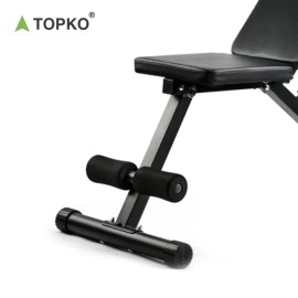 TOPKO US Professional Adjustable Sit-up Gym Bench Metal Weight Bench for Home Training Dumbbell Equipment Fitness Chair for Homecolor: Black, Size: 114*43*109CM