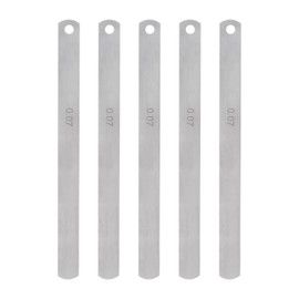 sourcing map 5pcs Mn Steel Feeler Gauge 0.07mm Thickness 150mm Length Metric Filler Thickness Gage Gap Measuring Tool Single Blade