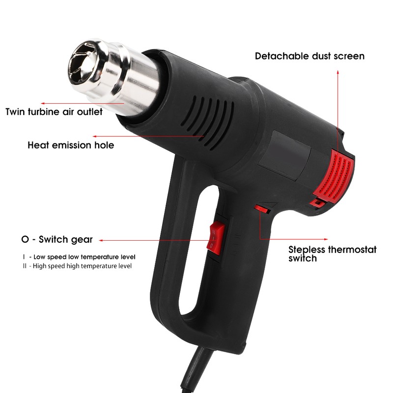 Hot Air Gun 2000W LED Sewing Light Heat Shrinkable Tube