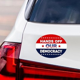 Hands Off Our Democracy Magnet, Resist Hate Magnet, Anti-Trump, Pro Women's Rights, Resist Racism, Resist Fascism - 6" x 4.5"