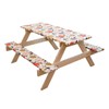 FORCHEER Picnic Table Cover with Bench Covers Elastic Floral Waterproof