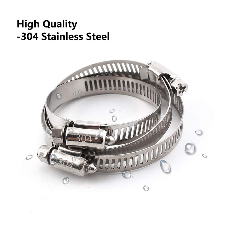 ZIPCCI Hose Clamp, 1 Inch Stainless Steel Worm Gear fuel