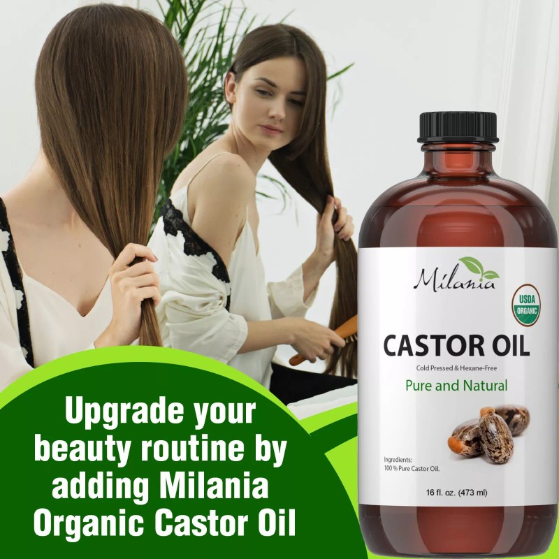 Milania Organic Castor Oil (16oz) - Glass Bottle - Cold
