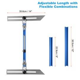 HARFINGTON Stair Tread Template Tool 8"-60" Adjustable Length Stair Measuring Tool Jig Gauge for Stair Treads Suitable for Stairs, Risers and Partition, Blue-Gray