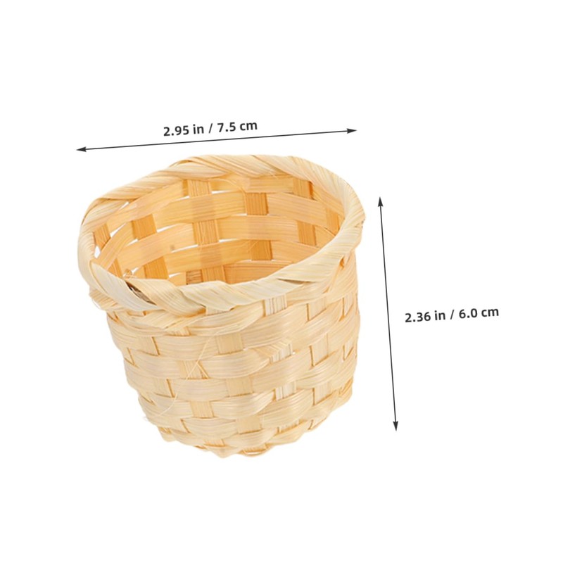 CIYODO 6 Pack Miniature Woven Baskets Handheld Flower Baskets for
