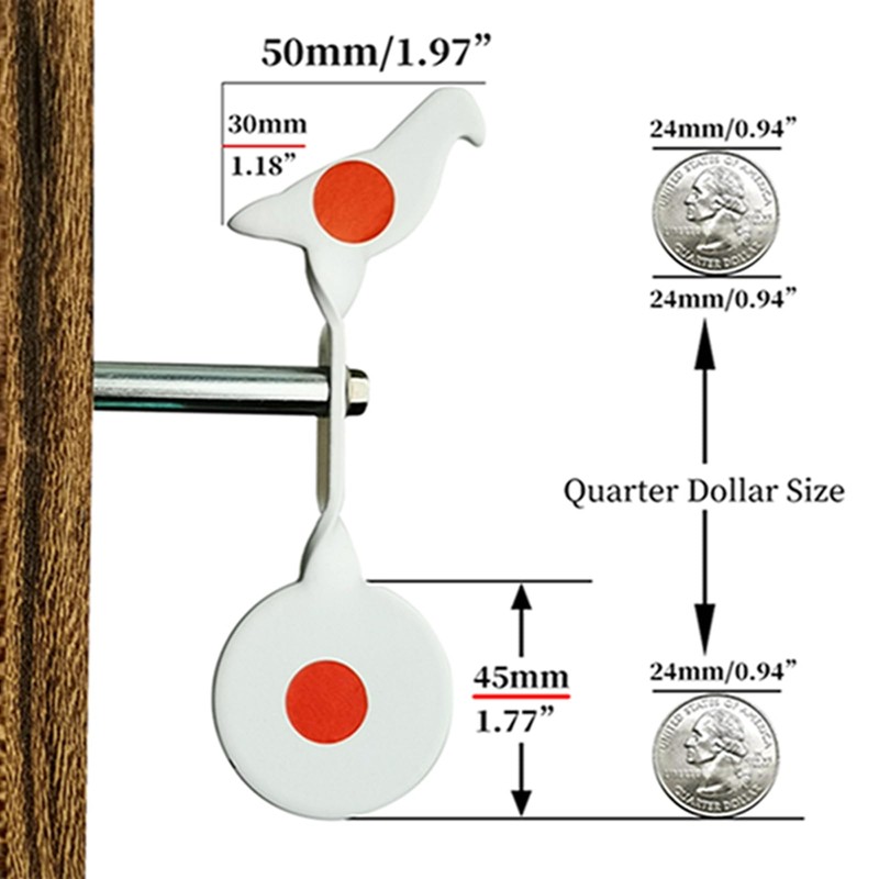 Wingswinmax Small Spinner Air Gun Target Red Bird Visible Target