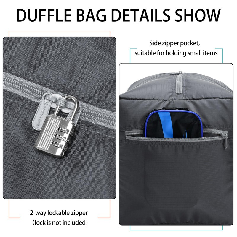 iFARADAY Foldable Duffel Bag 30 inch 75L Large Lightweight Luggage