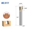 HUHAO Dovetail Router Bit 1/4" Shank 3/8" Dia Carbide Half-Blind